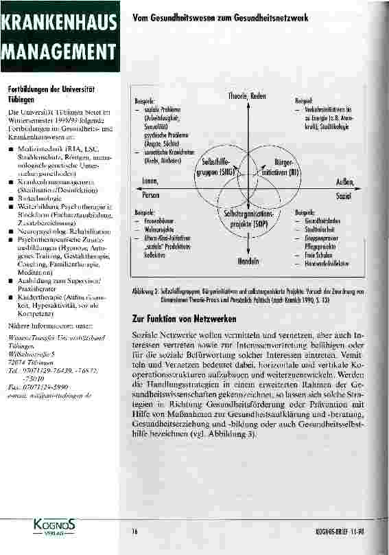 Vorschauseite 3: Auf dem Weg in das Gesundheitsnetzwerk? Weitergehende Überlegungen zur Verknüpflung von Leistungsbereichen