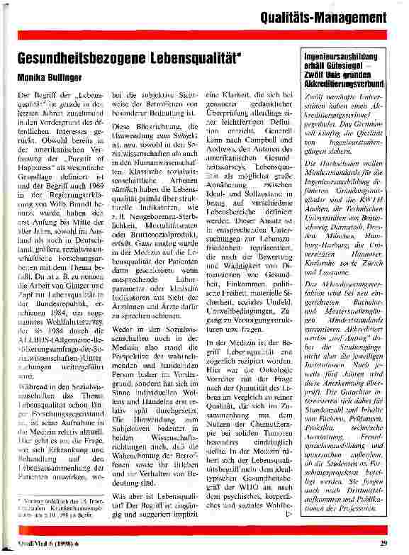 Vorschauseite 1: Gesundheitsbezogene Lebensqualität