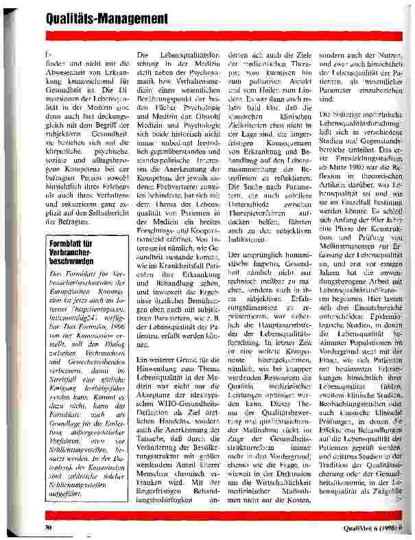 Vorschauseite 2: Gesundheitsbezogene Lebensqualität
