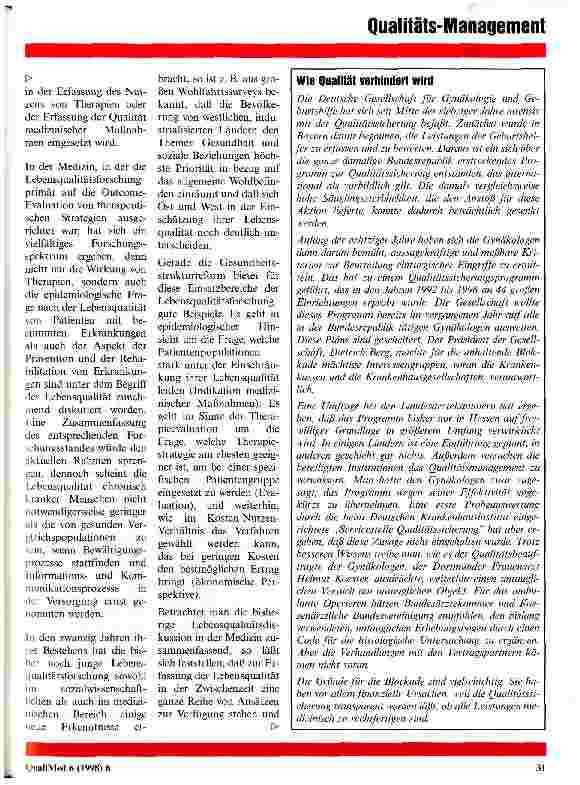 Vorschauseite 3: Gesundheitsbezogene Lebensqualität