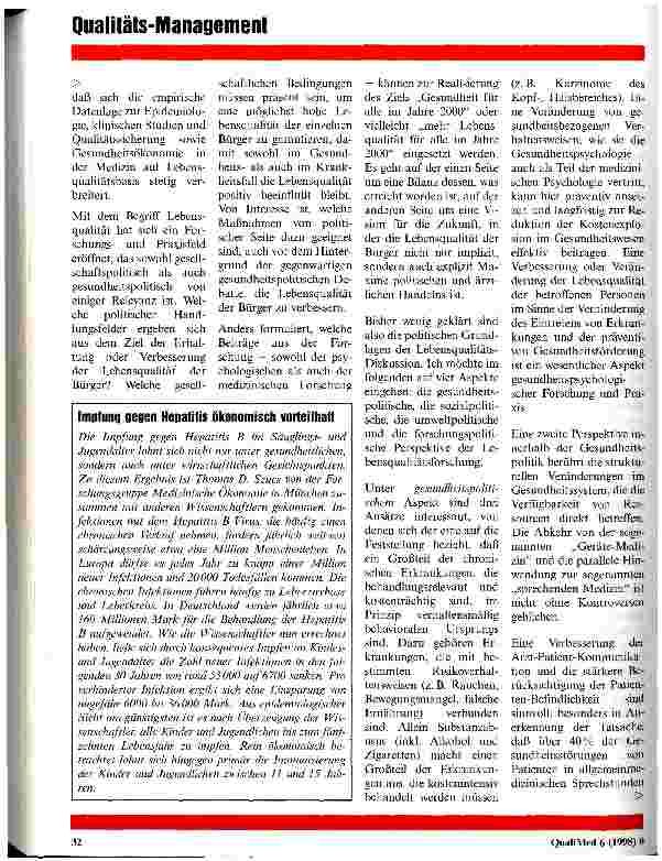 Vorschauseite 4: Gesundheitsbezogene Lebensqualität
