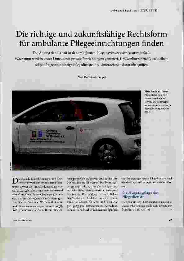 Vorschauseite 1: Die richtige und zukunftsfähige Rechtsform für ambulante Pflegeeinrichtungen finden
