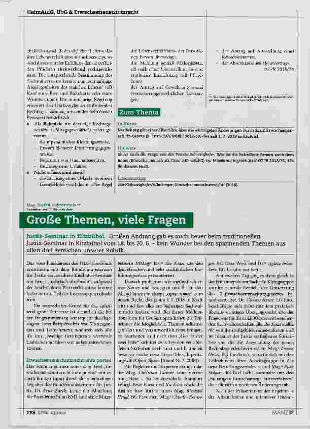 Vorschauseite 3: Die wichtigsten Änderungen durch das Erwachsenenschutz-Gesetz im Überblick
