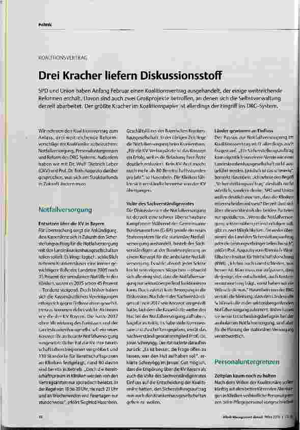 Vorschauseite 1: Drei Kracher liefern Diskussionsstoff