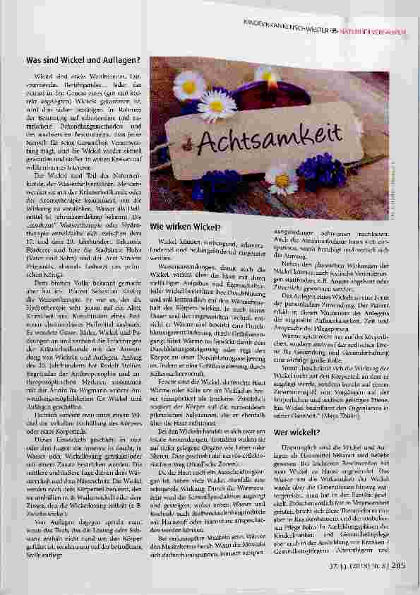 Vorschauseite 2: Wickel und Auflagen fördern den Gesundungsprozess