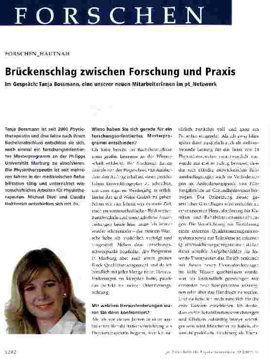 Vorschauseite 1: Brückenschlag zwischen Forschung und Praxis