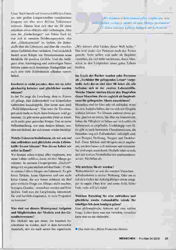 Vorschauseite 2: „Die zweite Lebenshälfte ist besser als ihr Ruf!“