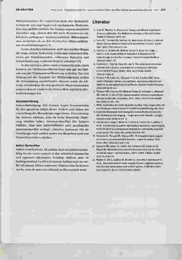 Vorschauseite 3: Trinkwasserhygiene - unverzichtbare Säule des öffentlichen Gesundheitsschutzes - Rückblick und Ausblick Drinking water hygiene - indispensable pillar of public and global health r…