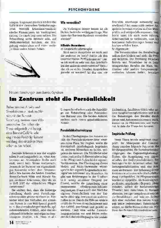 Vorschauseite 3: Vom Idealismus zur ... Erschöpfung Burnout-Syndrom
