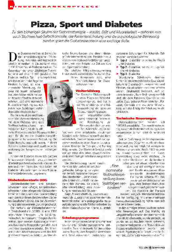 Vorschauseite 1: Pizza, Sport und Diabetes