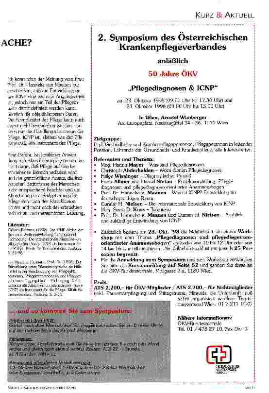Vorschauseite 2: International Classification for Nursing Practice Entwicklung einer eigenen Pflegefachsprache?