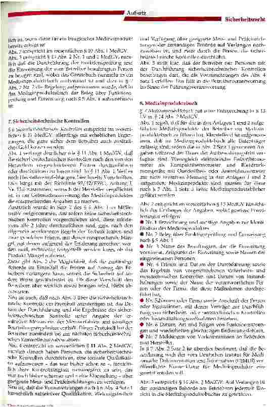 Vorschauseite 3: Die Umsetzung der neuen Medizinprodunkte-Betreiberverordnung (MPBetreibV) in Gesundheitseinrichtungen (Teil 1)