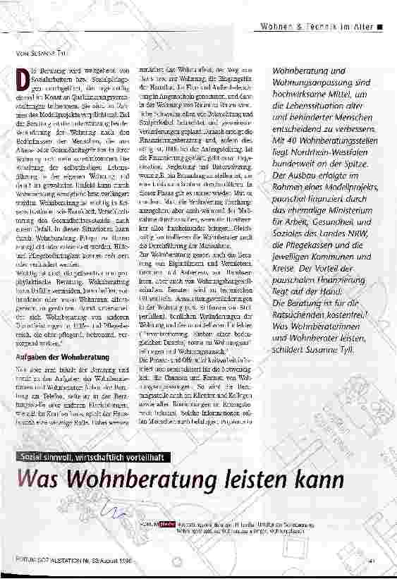 Vorschauseite 1: Was Wohnberatung leisten kann Sozial sinnvoll, wirtschaftlich vorteilhaft