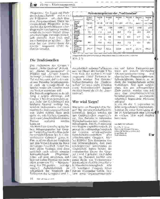 Vorschauseite 2: Planspiel Klinikmanagement Zwischenergebnisse