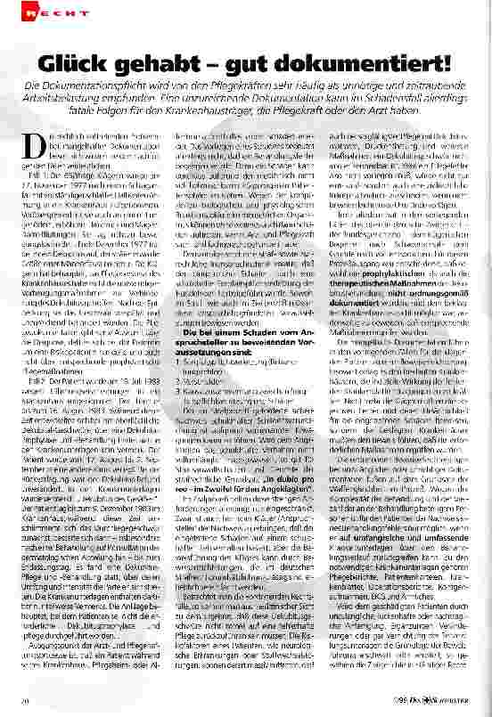Vorschauseite 1: Glück gehabt - gut dokumentiert!