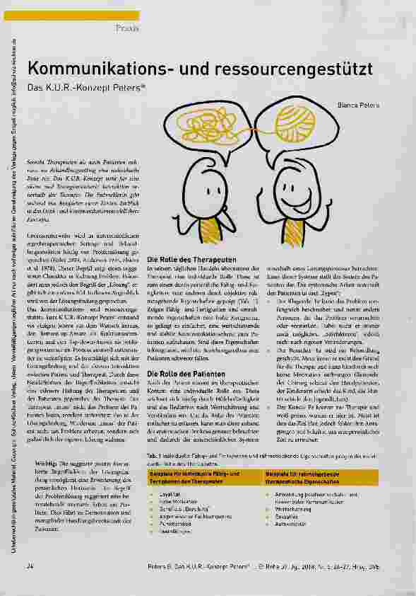 Vorschauseite 1: Kommunikationsund ressourcengestützt