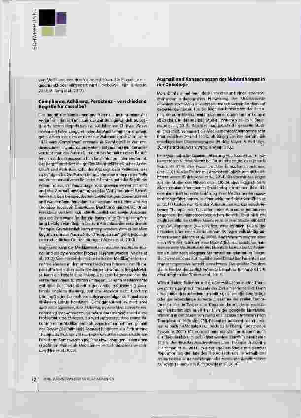 Vorschauseite 2: Medikamentenadhärenz in der Onkologie: Haben wir ein Problem?
