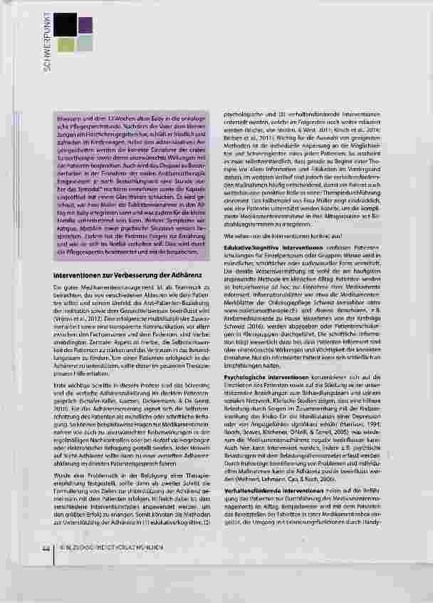 Vorschauseite 4: Medikamentenadhärenz in der Onkologie: Haben wir ein Problem?
