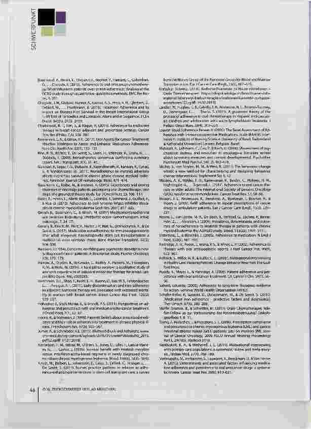 Vorschauseite 6: Medikamentenadhärenz in der Onkologie: Haben wir ein Problem?
