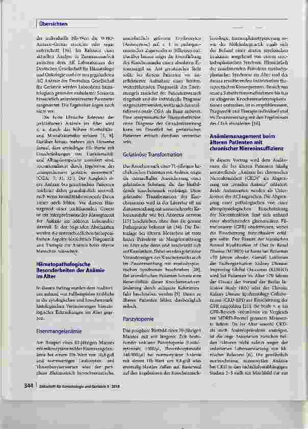 Vorschauseite 2: Aktuelle Einblicke in die Anämie im Alter