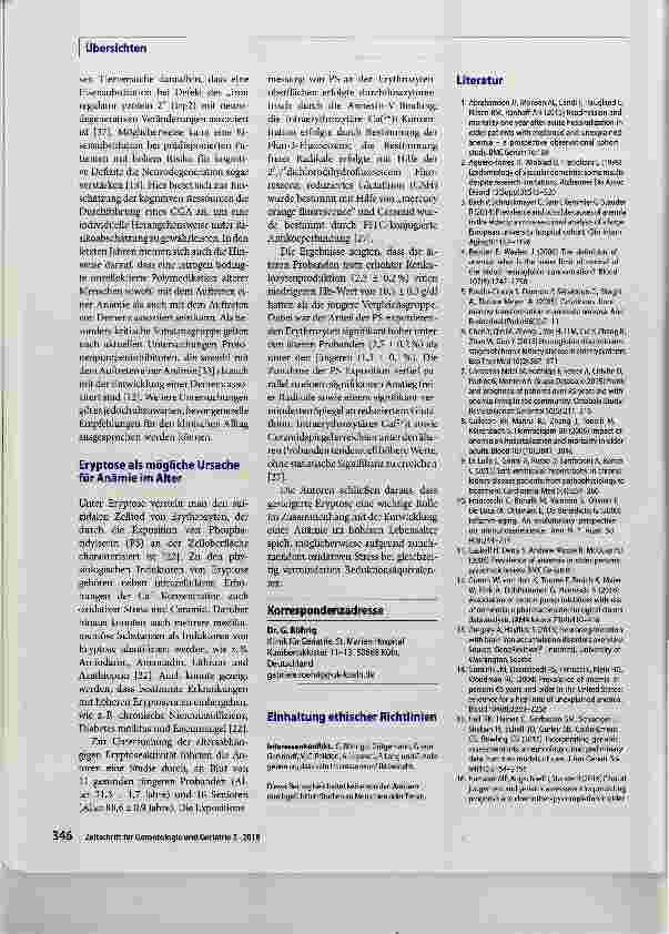 Vorschauseite 4: Aktuelle Einblicke in die Anämie im Alter