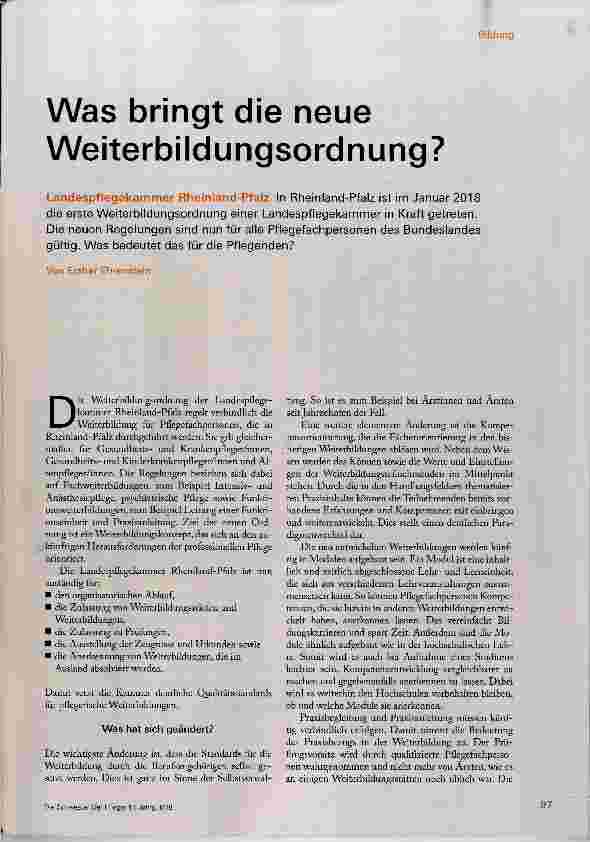 Vorschauseite 2: Was bringt die neue Weiterbildungsordnung?