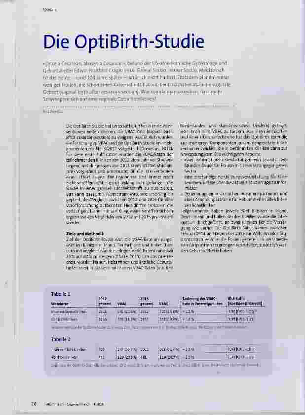 Vorschauseite 1: Die OptiBirth-Studie