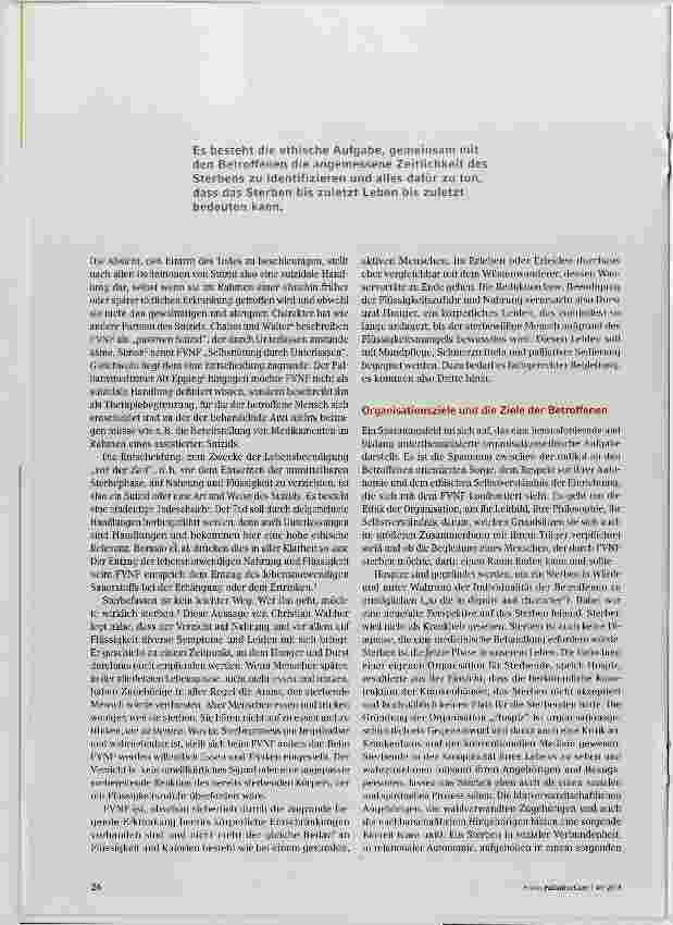 Vorschauseite 3: Der Freiwillige Verzicht auf Nahrung und Flüssigkeit (FVNF) und die Nicht-Vereinbarkeit mit der Hospizidee