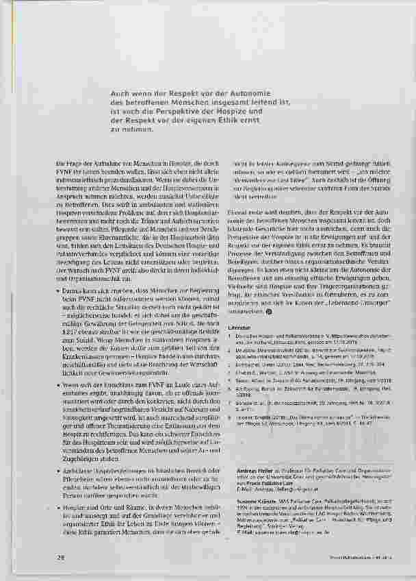 Vorschauseite 5: Der Freiwillige Verzicht auf Nahrung und Flüssigkeit (FVNF) und die Nicht-Vereinbarkeit mit der Hospizidee