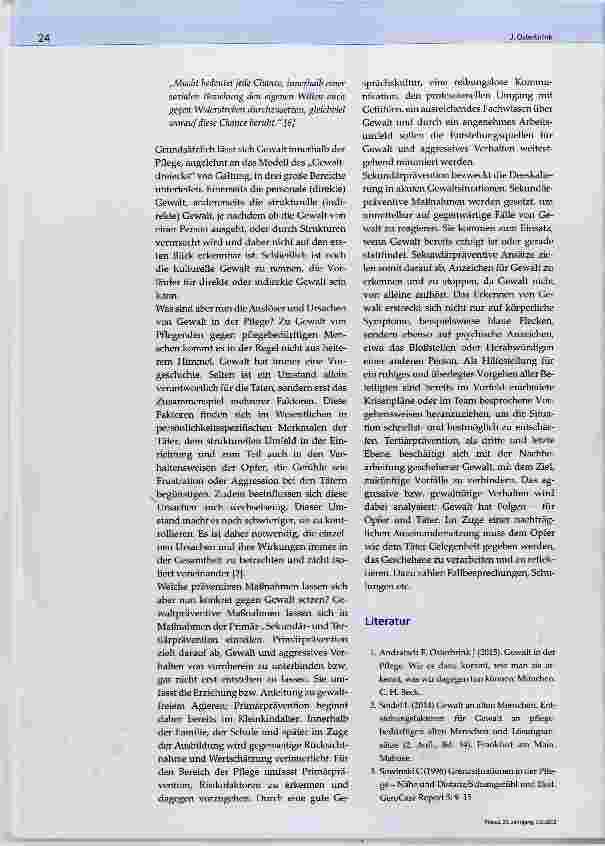 Vorschauseite 2: Gewalt in der Pflege - ein Tabu wird öffentlich