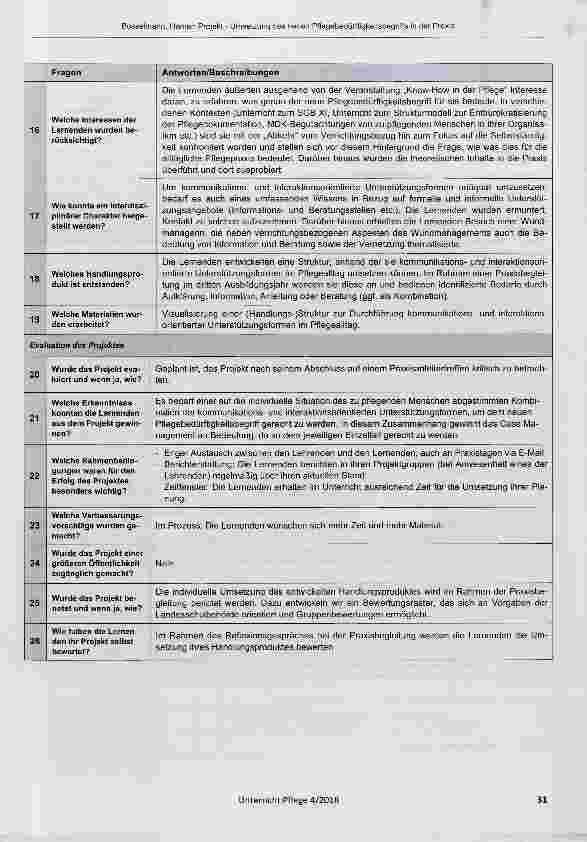 Vorschauseite 4: Projekt: Umsetzung des neuen Pflegebedürftigkeitsbegriffs in der Praxis
