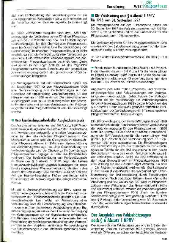 Vorschauseite 2: Die Ausgleiche im  6 der Bundespflegesatzverordnung