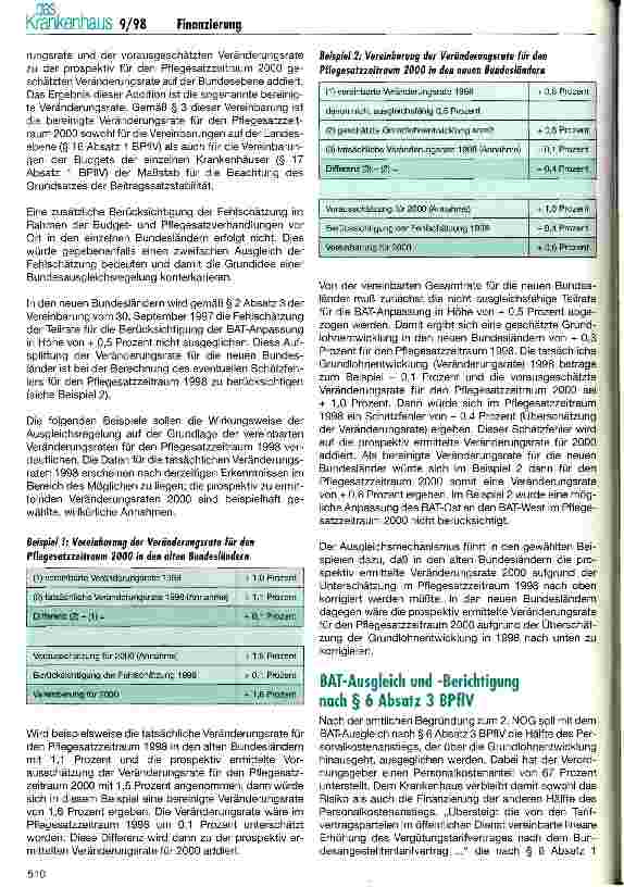 Vorschauseite 3: Die Ausgleiche im  6 der Bundespflegesatzverordnung