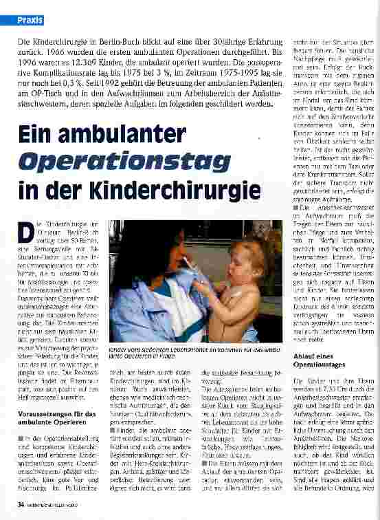 Vorschauseite 1: Ein ambulanter Operationstag in der Kinderchirurgie