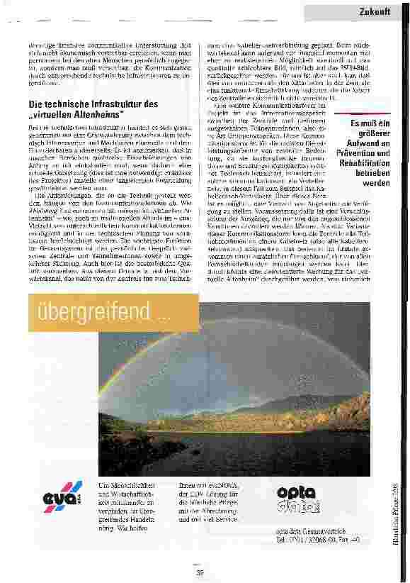 Vorschauseite 3: Per Kabel aus der Isolation Das Virtuelle Altenheim: Technologie im Dienste alter Menschen