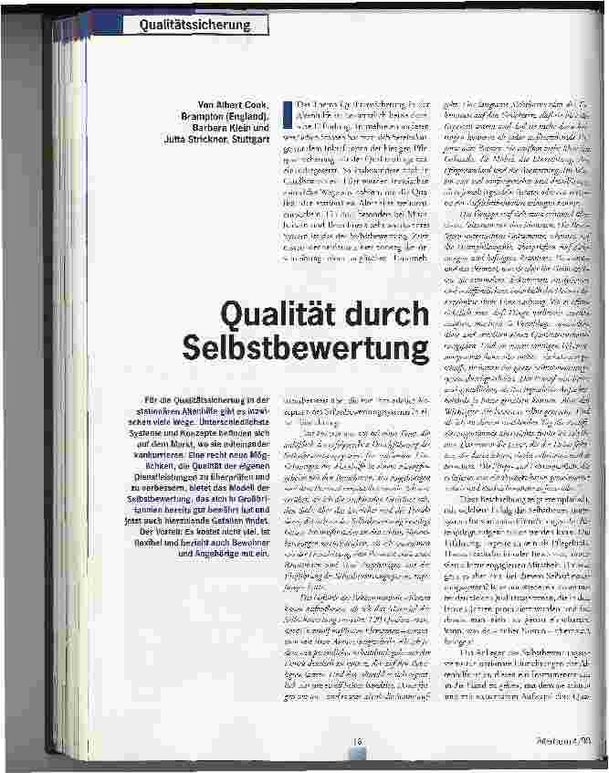 Vorschauseite 1: Qualität durch Selbstbewertung
