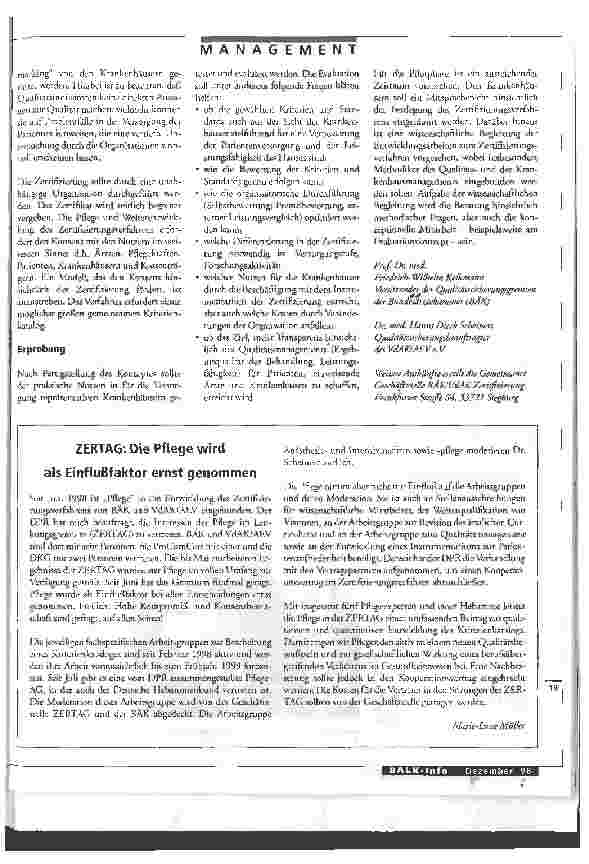 Vorschauseite 3: BÄK und VDAK/AEV kooperieren bei der Zertifizierung von Krankenhäusern