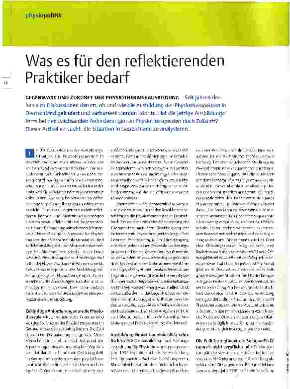 Vorschauseite 1: Was es für den reflektierenden Praktiker bedarf