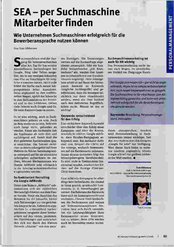 Vorschauseite 1: SEA - per Suchmaschine Mitarbeiterfinden