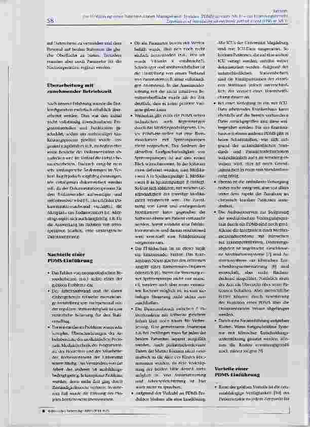 Vorschauseite 4: Die Einführung eines Patienten-Daten-Management-Systems (PDMS) in einer NICU - ein Erfahrungsbericht