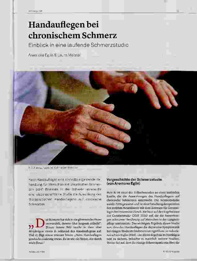 Vorschauseite 1: Handauflegen bei chronischem Schmerz