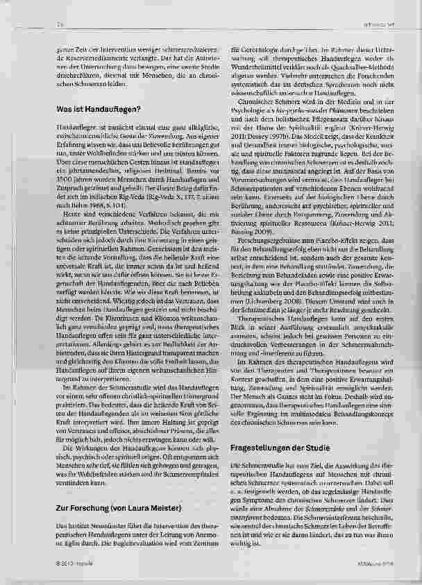 Vorschauseite 2: Handauflegen bei chronischem Schmerz