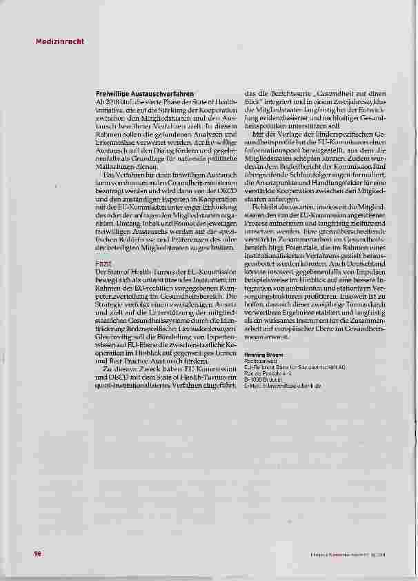 Vorschauseite 4: EU-lnstrument bündelt Expertise und fördert Kooperation im Gesundheitswesen