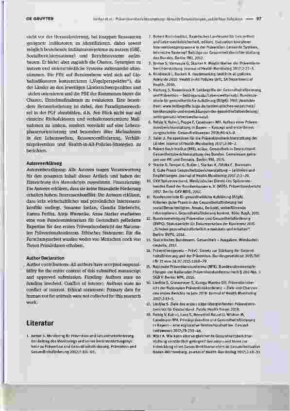 Vorschauseite 3: Präventionsberichterstattung: Aktuelle Entwicklungen, zukünftige Aufgaben