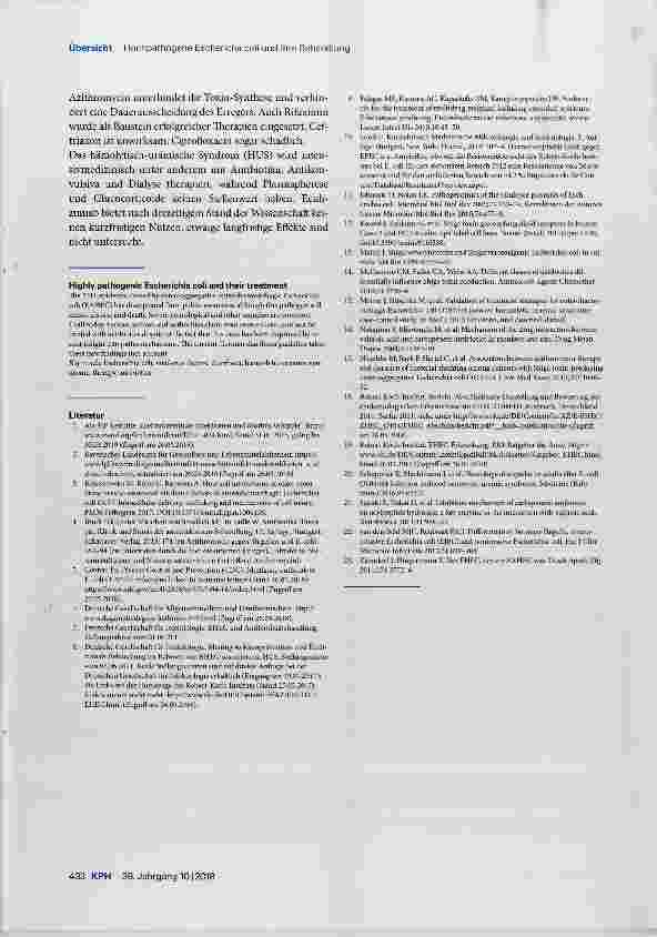 Vorschauseite 5: Hochpathogene Escherichia coli und ihre Behandlung