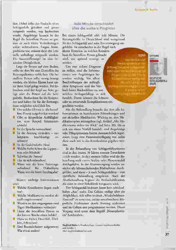 Vorschauseite 4: Schlaganfall: Was sind Warnzeichen?