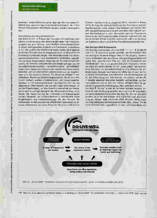 Vorschauseite 3: Do-Live-Well: Ein kanadisches Framework zur Förderung von Betätigung, Gesundheit und Wohlbefinden Do-Live-Well: A Canacdian framework for promoting occupation, health, and well-be…