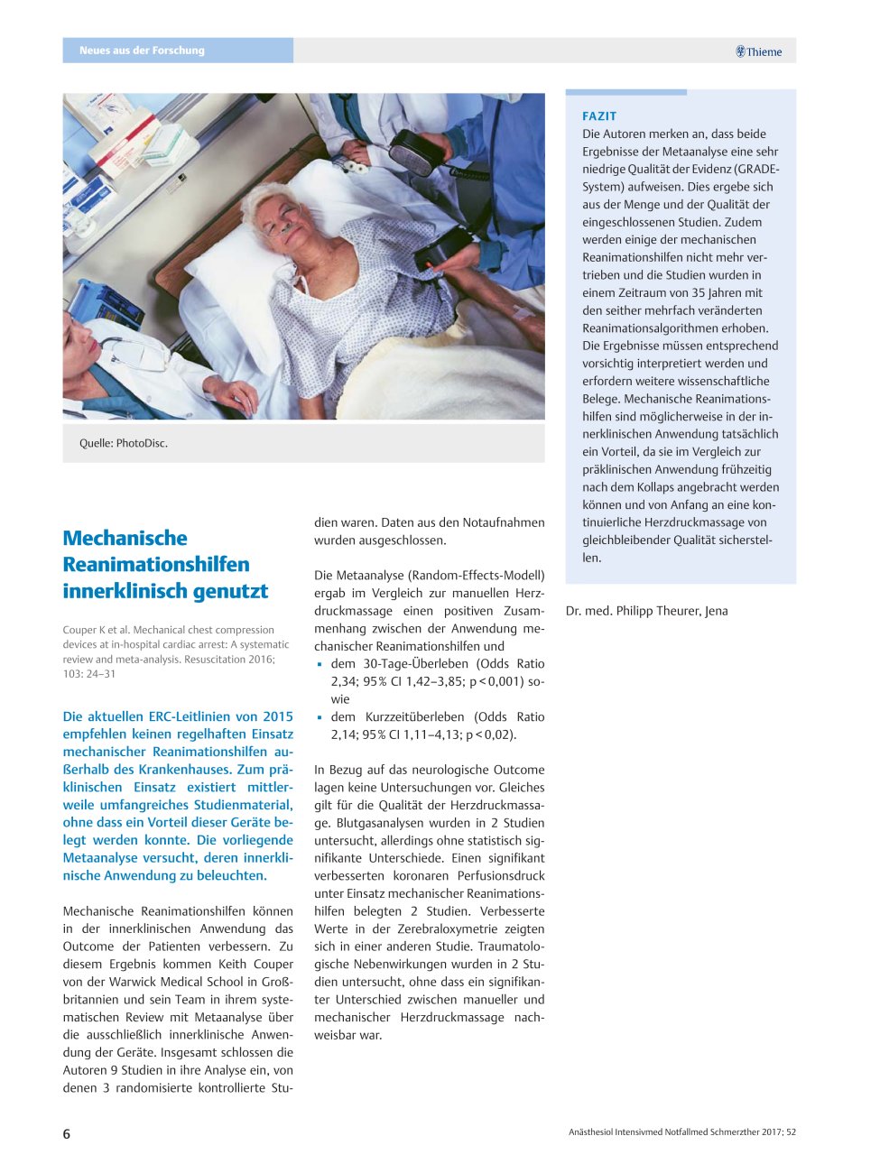 Vorschauseite 1: Mechanische Reanimationshilfen innerklinisch genutzt