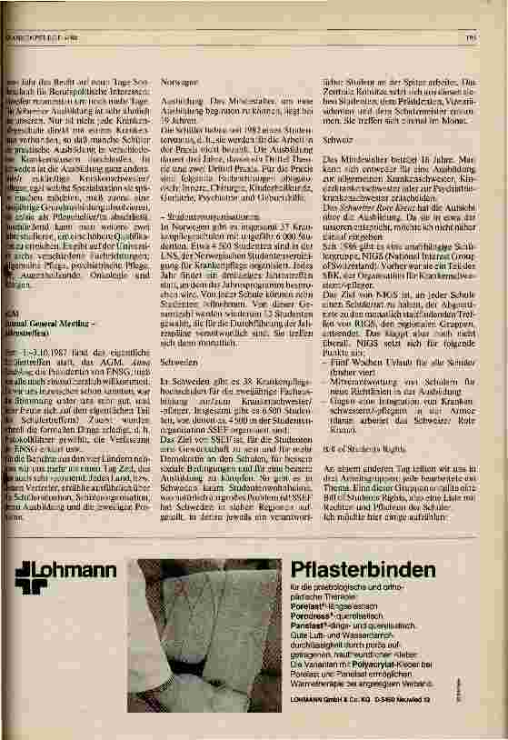 Vorschauseite 2: Jahrestreffen der Europäischen Krankenpflege-Schülergruppe (ENSG) in Essen