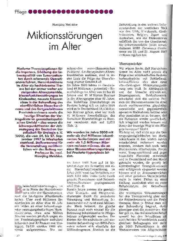 Vorschauseite 1: Miktionsstörungen im Alter
